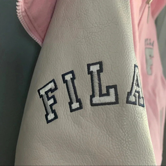 Fila Girls Reversible Hooded Varsity Wool Blend Puffy Quilted Jacket Zip-Up Sz L - Picture 11 of 16